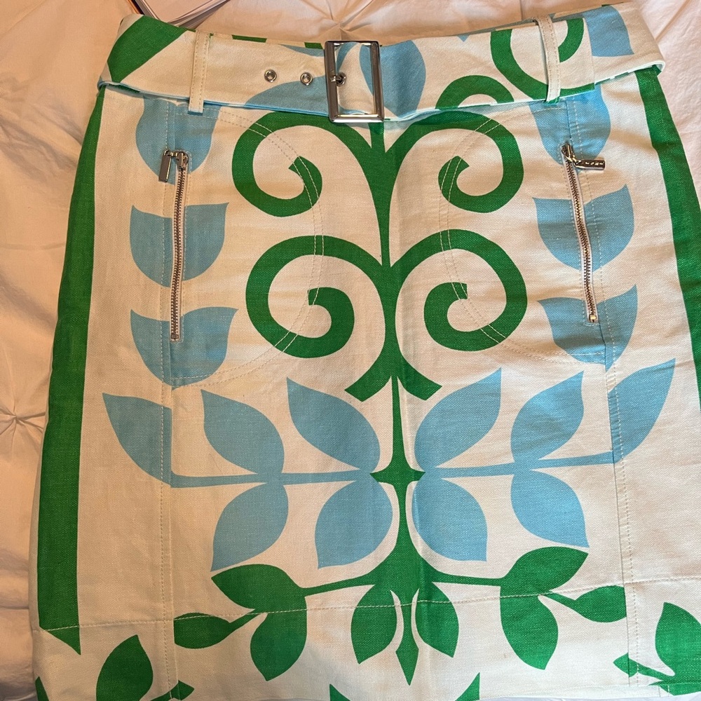3 for $100! Tory Burch Green and Blue Mini Skirt Casual Resort Wear